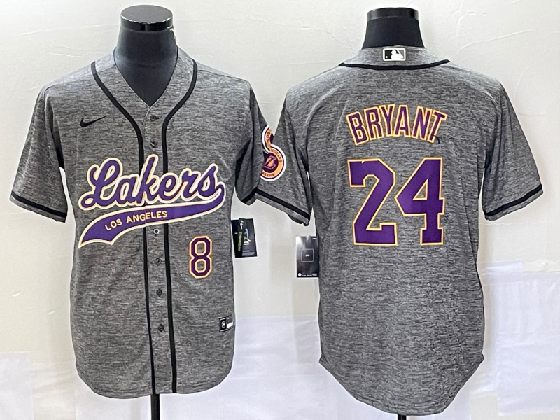 Nike 2023 Men Los Angeles Lakers #24 Bryant Grey NBA Jersey style 2